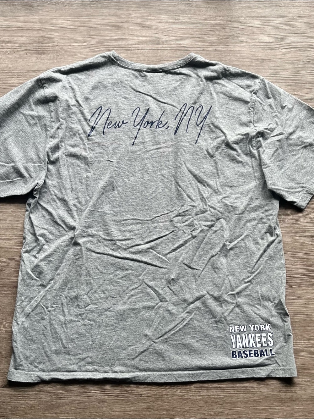 New York Yankees T-shirt Mens Mitchell & Ness Grey Hometown Vintage Logo Sz XL - Picture 6 of 10
